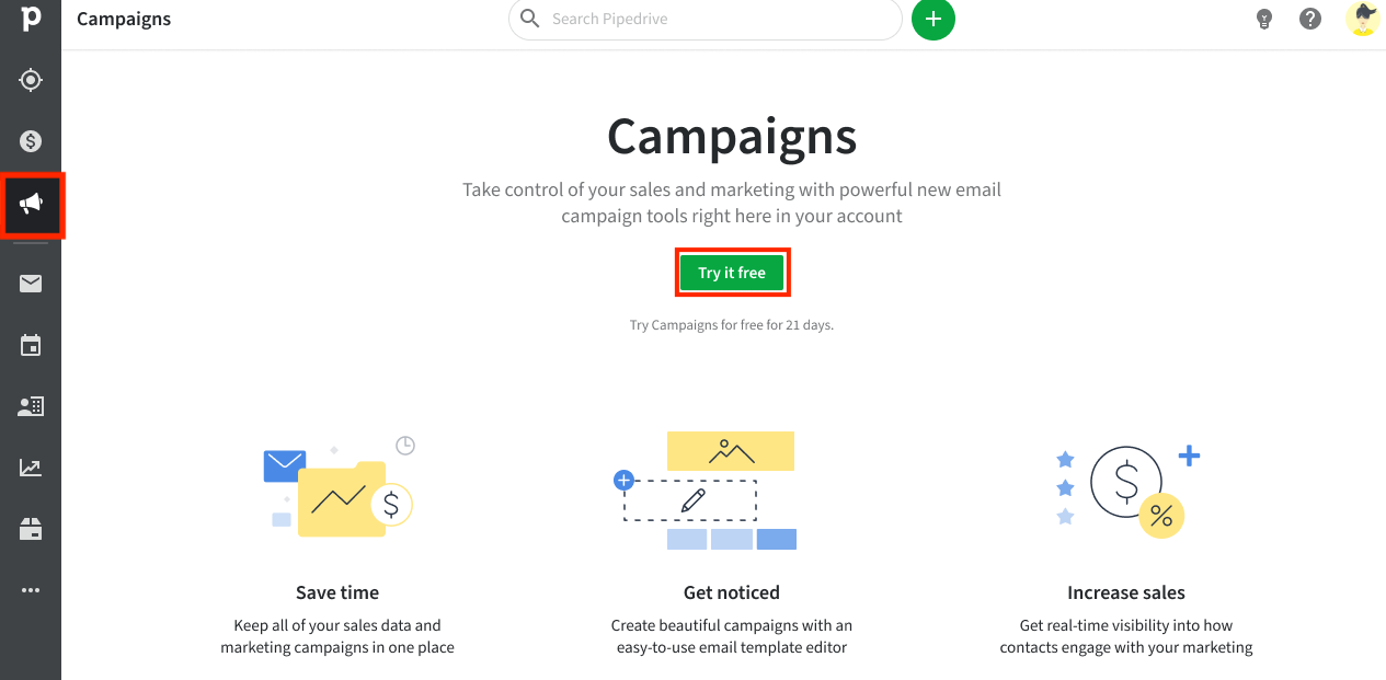 campaigns subscribe Pipedrive CRM
