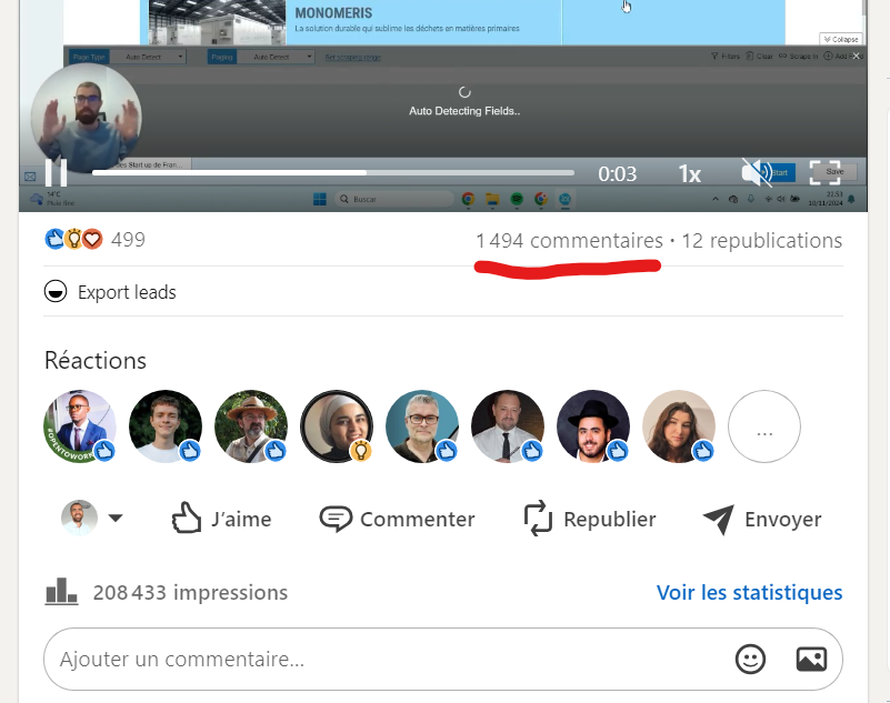 Post LinkedIn screen capture